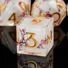 Handmade Dice-Within-Dice Dual-Color Resin Dice Set, Suitable For Role-Playing Games With Starry Glitter And Precise Edges, Ideal For Ages 14+ As Birthday Or Christmas Gift