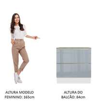 Gabinete Bajo Cocina Madesa Lux 60cm Con Encimera Blanco/Gris - Blanco y Gris - Ver 4