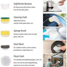 A Set Of Rechargeable Electric Cleaning Brushes With 5 Brush Heads - A Multifunctional Handheld Brush With USB Charging, Suitable For Household Cleaning Tools In Bathrooms, Kitchens, Bedrooms, Living Rooms, And Toilets