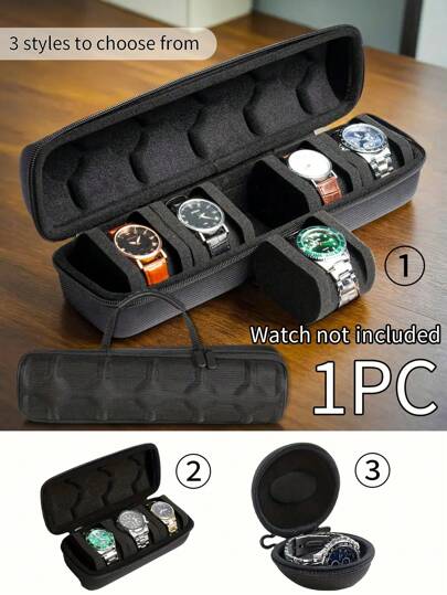 1/3/5-Slot Travel Watch Travel Box,Portable Watch Storage Bag,With Soft Foam Pillow And Handle,Watch Roll Case Storage And Organizer For Men And Women,Watch Storage Box, Hard Shell Watch Travel Box,Suitable For Men's And Women's Watch Handbags,For Watch And Jewelry Display,Mother's Day Gift,Travel,Suitable For Storing Most Watches,Ideal Choice For Family And Friends,Valentine'S Day Gifts