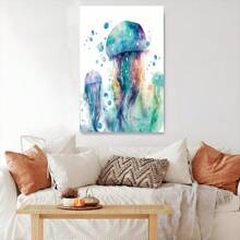 1Pc Framed Wall Art  Ocean Marine Life  Canvas Poster Paintings Ideal Gift For Living Room Bedroom Corridor Wall Decor Room Decoration Ready To Hang