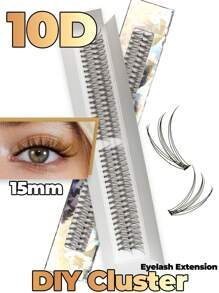 Pestañas postizas en grupos de 80 con color único, rizado D, aspecto natural, longitud de 11mm/13mm/15mm, extensión de pestañas delgadas - C - Ver 13