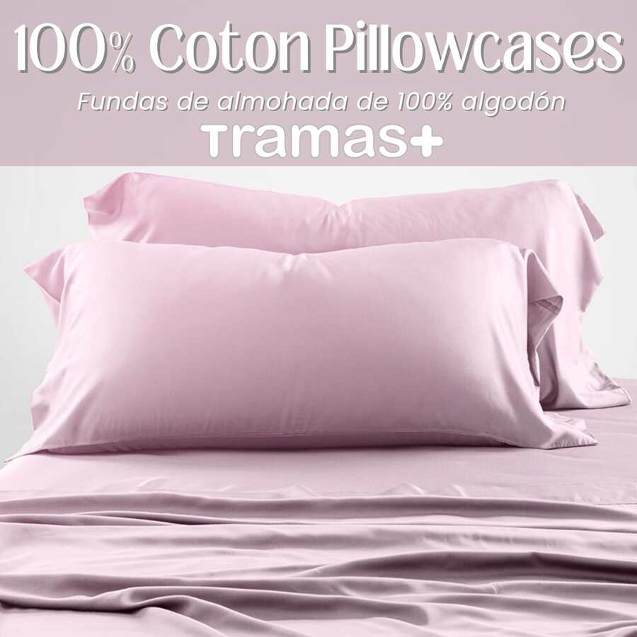 Vỏ gối TRAMAS+, 125x45cm, 100% Cotton, Siêu mềm và thoáng khí, Khóa kéo dạng phong bì, Oeko-Tex - ✅ Giao hàng 24/72h đến Tây Ban Nha (bán đảo) - CÀ TÍM - Xem 1