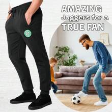Celtic F.C. Sweatpants 2 Pockets And Cuffed Bottoms M-3XL Celtic Gift - Black - View 2