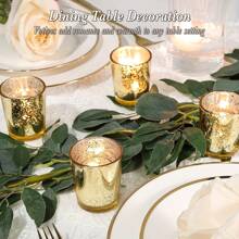 [4/6/12pcs Optional] Wish Lantern Aromatic Candle Set | Golden, Silver, Blue Upgrade Cups Candle Holders | Lead-Free Thick Glass | Holiday/Wedding/Birthday/Christmas Decor | Ins Style Home Ambience Lights