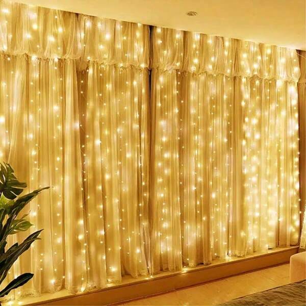 1 Pieza Luces de Hadas con Cadena - Alimentadas por USB con 8 Modos, Control Remoto y Temporizador, Luces Colgantes para Dormitorio, Fondo, Boda, Fiesta, Eid Mubarak