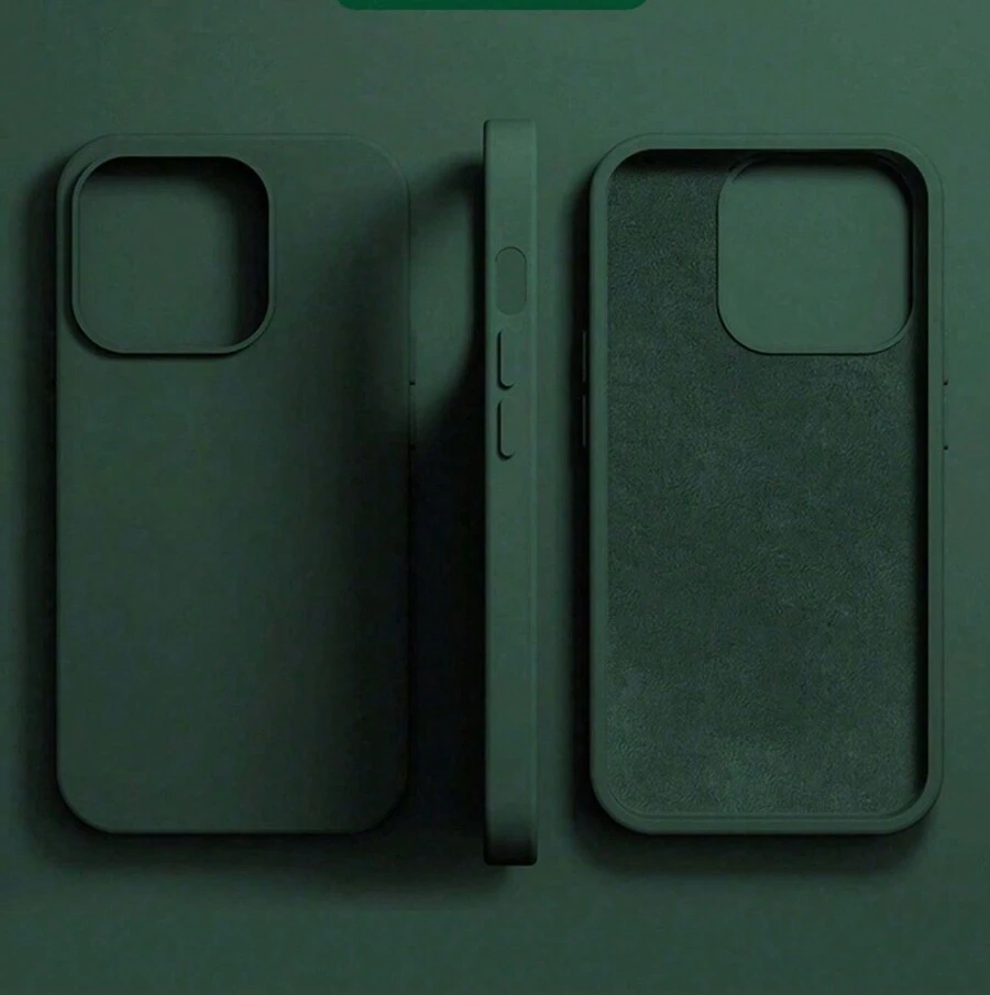 Mayara Capas Silicone Case With Velvet Inside For IPhone (Open Camera) - 軍綠色 - 查看 1