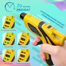 Cordless Hot Glue Gun With 30 Mini Glue Sticks Melt For Arts Craft DIY Kit Set - Yellow - View 5