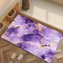 1 pieza Alfombrilla de entrada con patrón de mármol - Antideslizante, Apta para interior/exterior, Absorbente de agua y resistente a la suciedad, Para dormitorio, baño, cocina, entrada - Decoración del hogar lavable, Suave y esponjosa para primavera/verano
