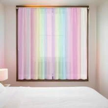 2pcs Set Subtle Gradient Color Pattern Window Curtain, Pole Pocket Digital Printed Drapes, Polyester Material, Suitable For Living Room, Kitchen, Bedroom, Study, Dining Room, Home Decor - Multicolor - View 4