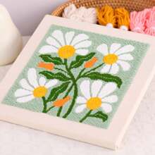 1 Set Punch Nadel Anfänger Set mit verstellbaren Kunststoff Nadeln, gemischte Farben Garn, Jahreszeiten Blumen Thema Bastelset, komplettes Material enthalten, DIY handgefertigtes Nähset mit Blumenmuster, einfaches Latch Hook Teppich Set für Heim-Dekoration, Kunst und Handwerk Geschenk für Frauen, Erwachsene und Schule