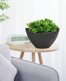 LaDoVita Plant Pots With Drainage Holes, 12 Inch Large Planters For Indoor Plants, Plastic Flower Pots Outdoor, 2 Pack, Marble Pattern Grey - 黑色 - 查看 6