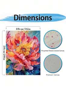 1 Set DIY Digital Oil Painting Kit, Art Oil Painting Set For Bedroom Decor And Art Wall Decoration, Simple And Fun Painting Technique Without Any Drawing Basis, Fulfill Your Painter Dream And Immerse Yourself In The Colorful World, Each Stroke Is Self-Expression, Add Romanticism To Life, Best Gift For Family And Friends, 40*50CM - Watermelon Pink - View 2