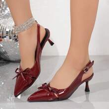 Women EU Size Peep-Toe Roman Style Chunky Heel Sandals Hollow Out Lace Up Short Boots, Jazz Dance High Heels, Plus Size 43 - Red - View 2