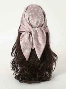 1pc Simple Printed 70cm Bandana Scarf, New Spring Versatile Scarf/Headband/Belt Accessory, Geometric Pattern Casual Square Scarf For Women, Spring/Summer/Autumn