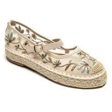 Ballerines ajourées à bride fantaisie avec boucle décorative sur semelle tressée - 米色2280 - 查看 1