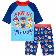 Paw Patrol 2 Piece Swimwear Set Beach Pool Holiday Essentials - Blue - View 1