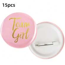 30pcs Gender Reveal Button Team Boy Girl Button Pins For Baby Shower Party Supplies Baby Shower Family Decorations Gifts - Multicolor - View 10