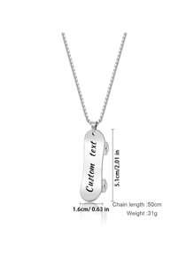 1 pièce, Collier de planche à roulettes personnalisé avec texte. Les éléments de la trottinette associent parfaitement le style de rue, la simplicité, la personnalisation, le luxe et la mode. Le collier est fabriqué en acier au titane de haute qualité, qui est robuste et résistant à l'usure. Convient pour les anniversaires, la Saint-Valentin, la Fête des pères et les anniversaires personnels. Le design mobile unique rend le pendentif vivant et intéressant.
