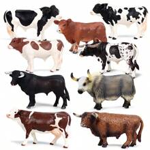 Modelo de animal de fazenda de simulação, brinquedo de estátua de vaca, modelo de vaca holandesa, presente de aniversário para crianças, brinquedo de Natal para crianças pequenas