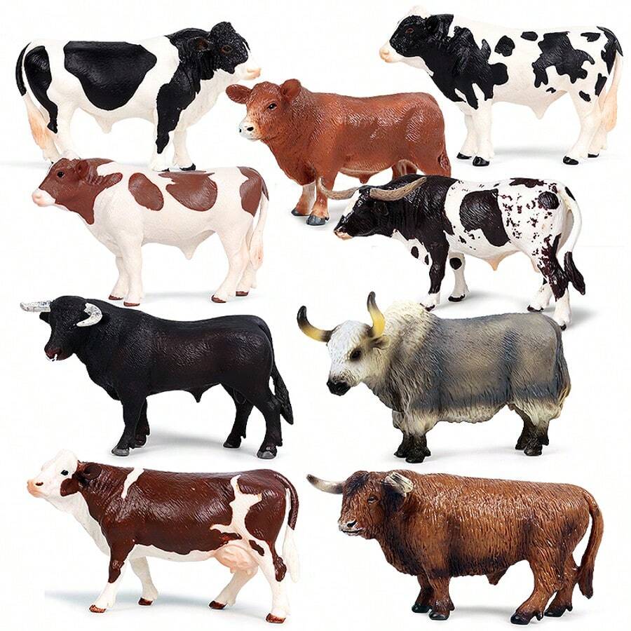 Modelo de animal de fazenda de simulação, brinquedo de estátua de vaca, modelo de vaca holandesa, presente de aniversário para crianças, brinquedo de Natal para crianças pequenas