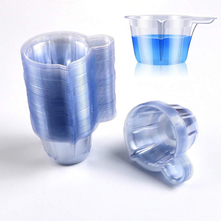 Bộ 50/100 khuôn cốc nhựa dùng một lần, khuôn nhựa silicon, dụng cụ làm đồ trang sức bằng nhựa Epoxy tự làm - Nhiều màu - Xem 1