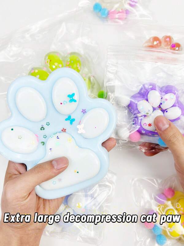 Brinquedo de apertar de silicone macio de grandes dimensões com garra de gato, textura de lodo de recuperação lenta, brinquedo de agitação viral para aliviar o estresse, para crianças e adolescentes