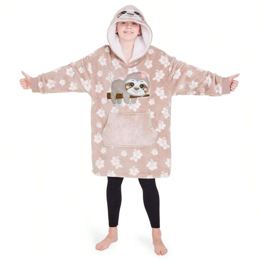 City Comfort Hoodie Blanket & Sloth Fleece Wearable Warm Camo Oversized With Cosy Sherpa Hood Loungewear Gift - Multicolor - View 1