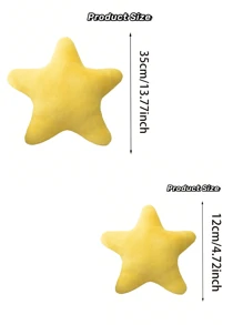 Molutian 小星星枕头超柔软可爱毛绒玩具睡觉枕头马卡龙娃娃靠垫靠垫枕头超柔软可爱毛绒玩具睡觉枕头柔软礼物少女心奶油色家居饰品 - 彩色 - 查看 3