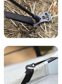 1pc Outdoor Automatic 3-4 Person Tent, 2 Single Use, Waterproof Anti-UV Anti-Insect Indoor Small House For Adults & Kids - Quicksand Gold (Double Door 2-3 People) - View 7