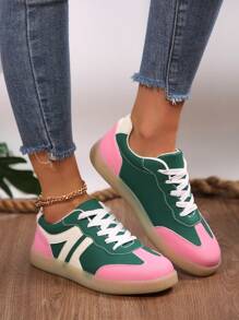 Women's Symbol Lace-Up Front Thick Sole Sneakers, New Lightweight Thick Bottom Casual Shoes For Autumn, Outdoor Sports Style Student Shoes - Multicolor - View 4