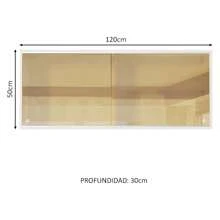 Mueble Superior Cocina 2 Puertas Vidrio Reflex Madesa 120cm Color Blanco - Blanco - Ver 3