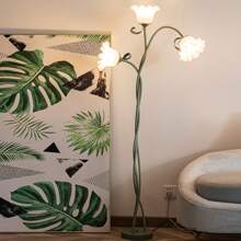 (Feed Bulbs*3 )American Retro Garden Flower Floor Lamp, Net Red Creative LED Lights Floor Lamp, Style Atmosphere, Sweet, Elegant, Suitable For Bedroom, Living Room, Office, Studio Floor Lamp - 美規B型插(110-127V) - 查看 8