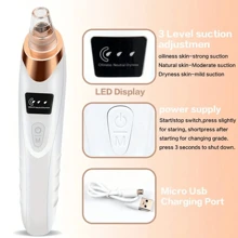 电动黑头去除器，USB 充电，5 个吸头和 3 个可调节档位，电动痤疮去除工具，男女皆宜，可作为送给女性的礼物