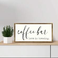 1 pieza de Letrero de madera al estilo de la granja para café - Carteles y placas decorativas para amantes del café - Arte de pared rústico, decoración de bar de café, accesorios de estación de café, pintura de paneles de madera, regalo de inauguración de casa nueva, citas para sala de estar, dormitorio, decoración maximalista de pasillo, pósters modernos