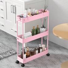 SPACEKEEPER Slim Rolling Storage Cart Storage Cart Organizer Rolling Utility Cart,Room Decor,Bathroom Decor,Mobile Shelving Unit Slide Out Storage Shelves For Kitchen Living Room Bathroom Laundry Room & Dressers - 粉色 - 查看 1