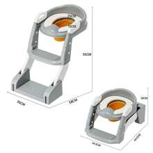 Baby Toilettensitz Hilfsleiter Kinder mit Treppe Toilettentrainer 3 in 1 Kinderleitertoilette mit PU-Pad Höhenverstellbar Klappbar