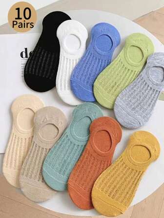 10 双低帮隐形袜子，网眼透气防滑短袜，适合春夏季，用途广泛