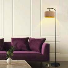 Farmhouse Standing Lamp,  Natural Paper String Lampshade Shade, Rustic Standing Floor Lamps With Foot Switch, For Living Room, Bedroom, Office (Bulb Not Include) - UK Plug(220-240V) - View 7