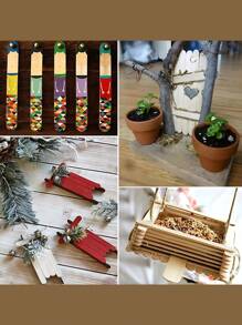 100Pcs Craft Sticks Ice Cream Sticks Natural Wood Popsicle Craft Sticks 5.9 Inch Length Treat Sticks Ice Pop Sticks For DIY Crafts,Wax Hair Removal Stirring Rod,Home Art Projects, Classroom Supplies, Building Models, Handicrafts And Creating Craft Projects
