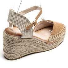 Sandales Compensées Espadrilles Elégantes - Style Bohème Chic - Camel - View 4