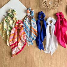 Women's Bow Knot French Simple Hair Tie, Colorful Elegant Style Hair Rope With Long Ribbon, Bohemian,Hair Accessories, Scrunchy Hair Ties Scrunchies
