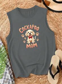 Cockapoo Mom With Paw Prints Women's Casual Vest