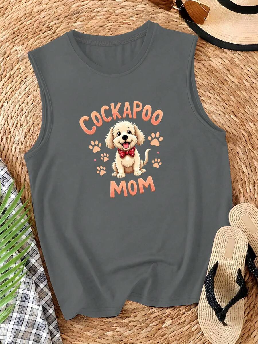 Cockapoo Mom With Paw Prints Women's Casual Vest