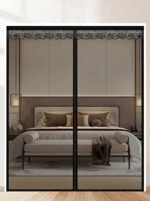 1pc Magnetic Mosquito Net Door, Durable Polyester Mesh Curtain, Easy Installation, Strong Magnets, Self-Sealing, Allows Pets To Enter, For Ventilation, Keeps Insects Out, Suitable For Various Door Sizes