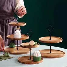2/3-Tier Cupcake Stand With Serving Tray And Metal Rod,Dessert Cake Stand, Tiered Serving Cake Stand, Wedding Event Party Display Tower Plate ,Cookie Tray Rack ,Candy Buffet Set Up ,Fruit Plate For Tea Party,Suitable For Birthdays, Weddings, Gatherings, And Parties
