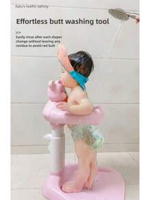 Baby Stehdusche Gadget, Baby- und Kleinkind-Duschablage Anti-Fall und Anti-Rutsch, Baby-Gesäß-Duschgadget Stützablage