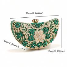 Women's Luxury Crystal Evening Clutch Purse, Shiny Box-Shaped Party Handbag, Formal Dress Bag, Bridal Bridesmaid Clutch - Perfect Gift For Girlfriend, Valentine's Day, Newlywed - Green - View 8