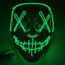 1 pieza Máscara de plástico de estilo callejero, diseño que brilla en la oscuridad para fiestas de baile, juegos y Halloween