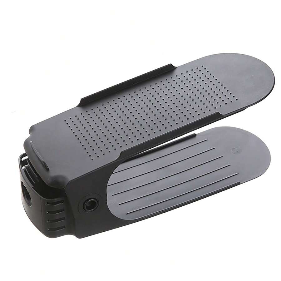 Pack Of 20 Shoe Slot, Adjustable Double Layer Adjustable Shoe Storage Rack With Anti-Slip Design, Saving Space In Wardrobe And Shoe Cabinet - Black - View 1